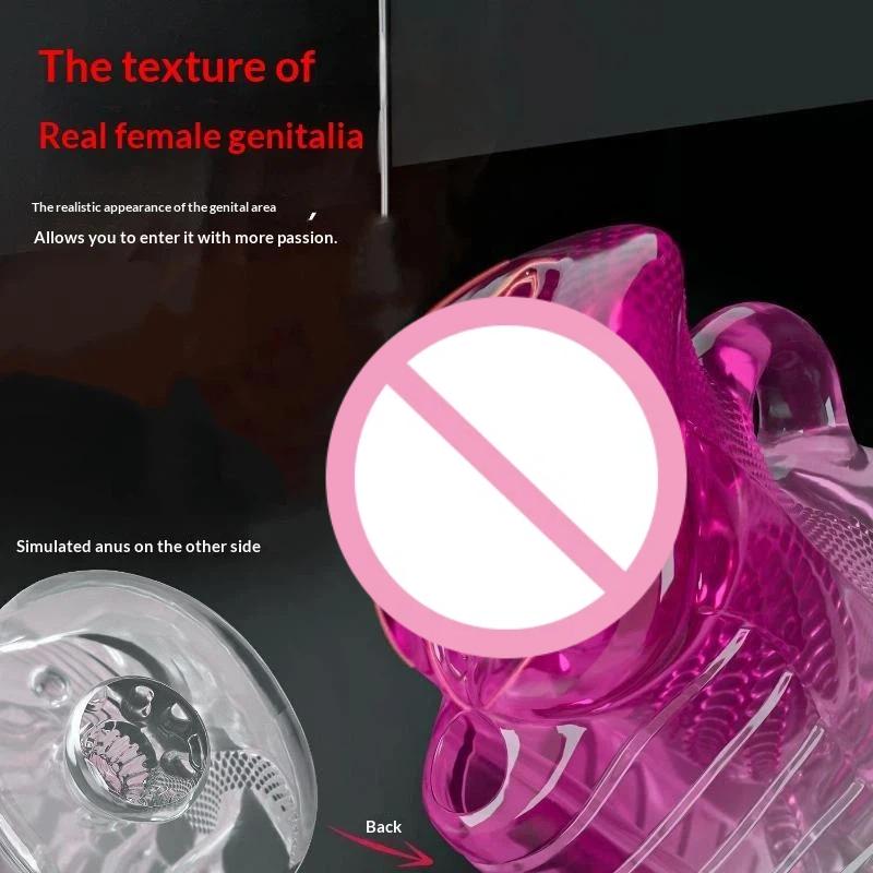1Pcs Open-Ended Pocket Pussy Blowjob Glans Trainer Penis Sleeve Manual Male Masturbator Ejaculation Delay Simulation Sex Toy