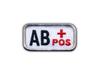 Patchion Blood Type AB "pos" White/red - Magnetic Backing - Embroidered Patch/Badge/Emblem
