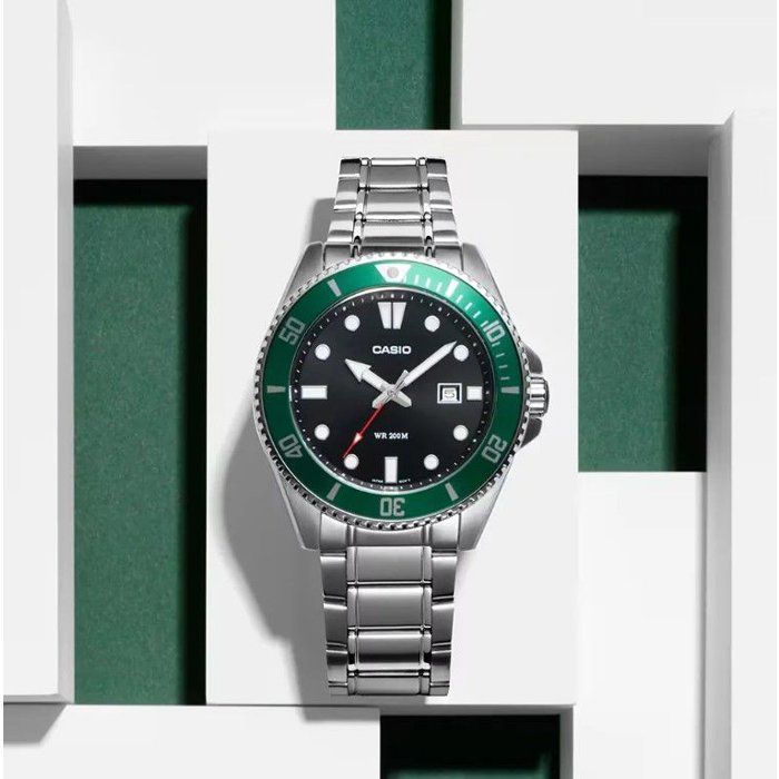 Montre - CASIO - MDV-107D - Homme - Vert - Quartz - Analogique