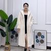 2 New mink velvet coat women's hooded fur coat loose long European mink velvet leopard print cotton thickened winter