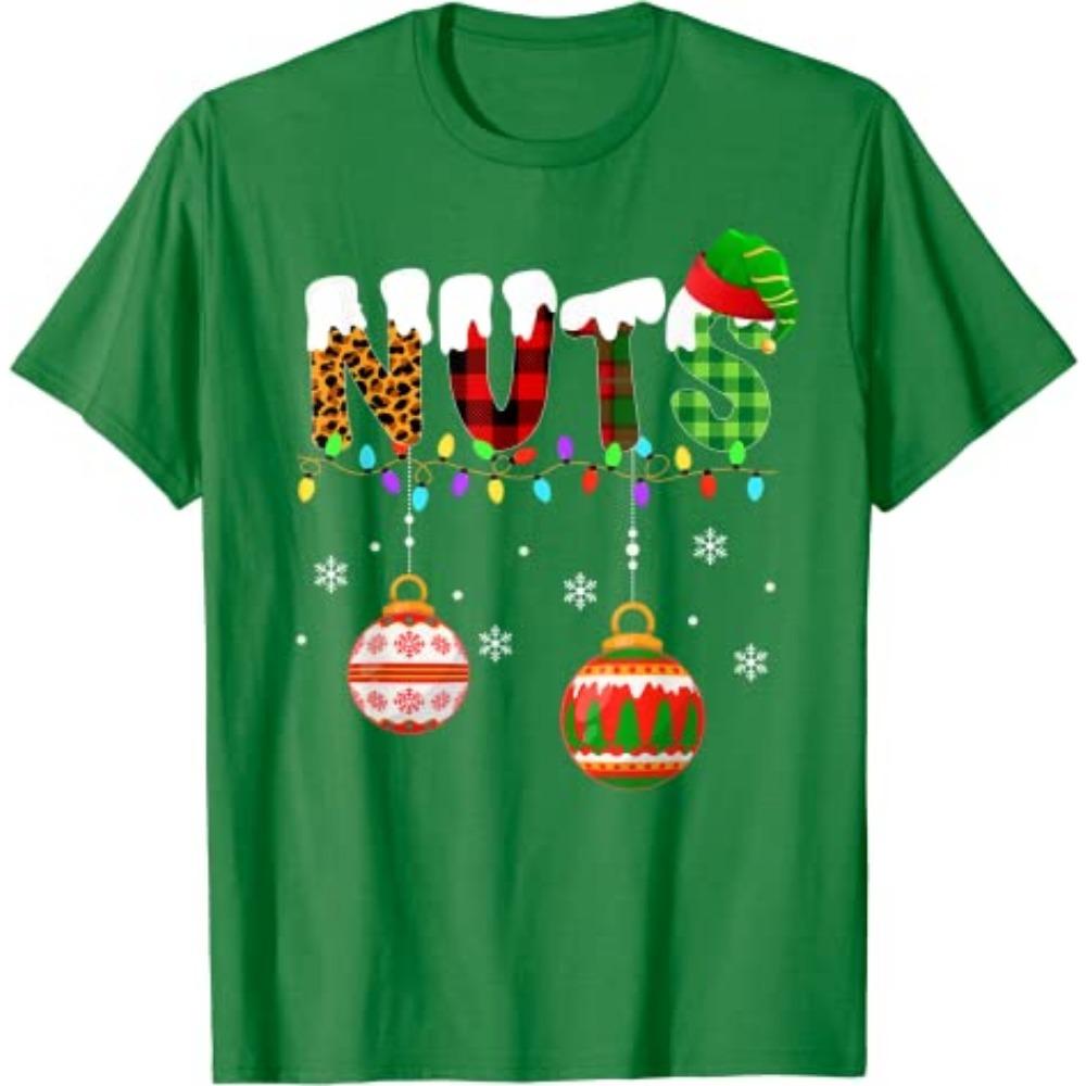Funny Couples Christmas Chestnuts Adult Matching T-Shirt Xmas Costumes for Couples His and Her Girlfriends Boyfriends