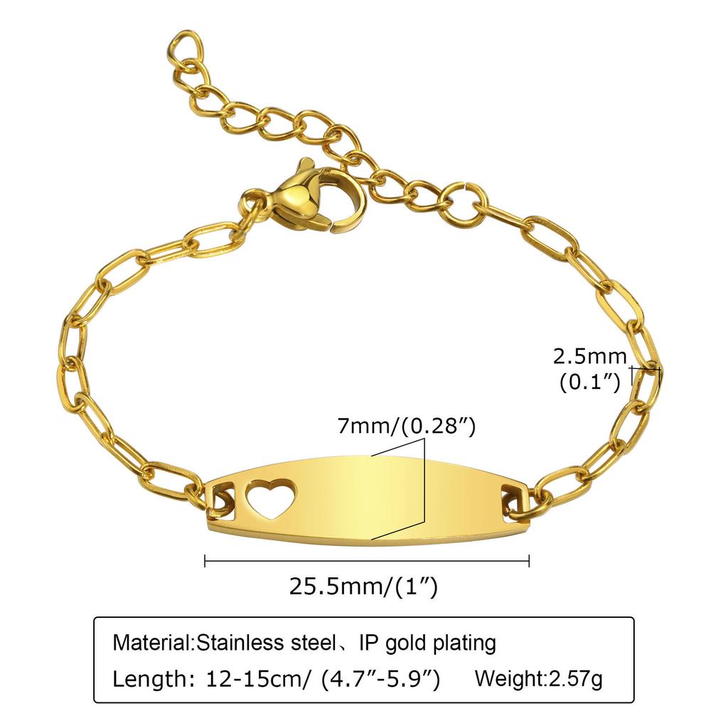 Vnox Free Engraving Name Bracelets for Girls Boys, Custom Date Name Bangles, Meaningful Gift for Newborns