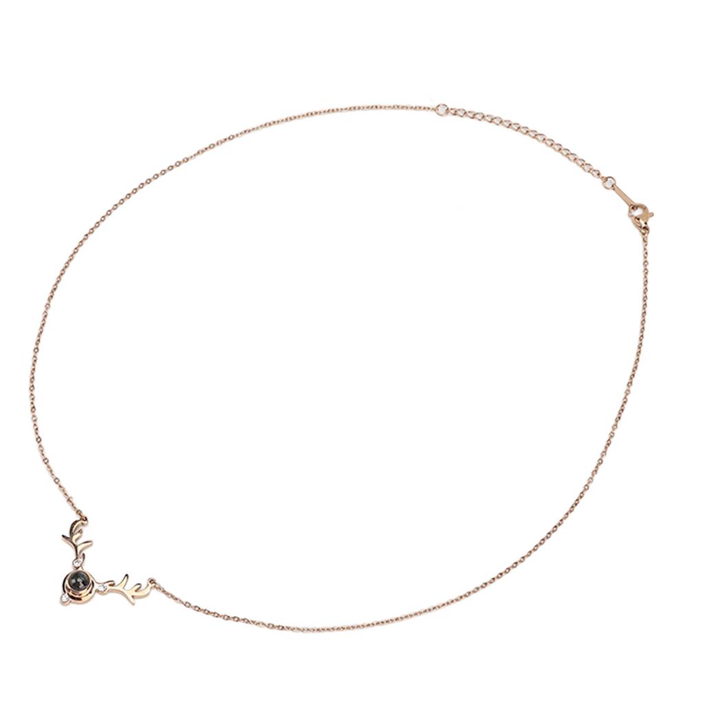 Titanium Steel Necklace Colorfast Exquisite Cutting Bright Gold Pendant Chain Necklace for Women Daughter Lover