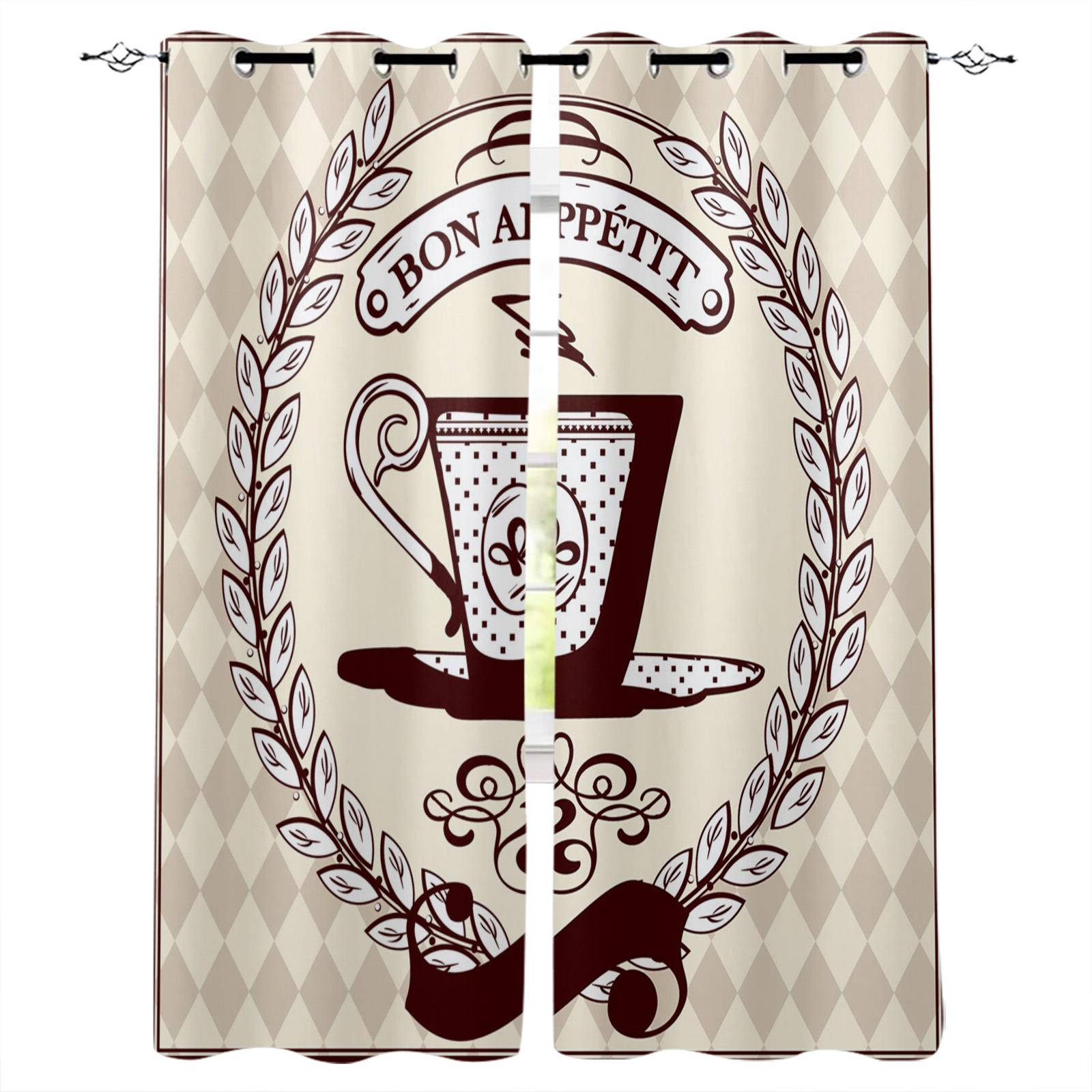 

Текстура плитки, цветы, часы, чашка кофе, оконная занавеска, домашний декор, шторы для гостиной, спальни, кухни, занавеска, панель 135W x 60H(cm)