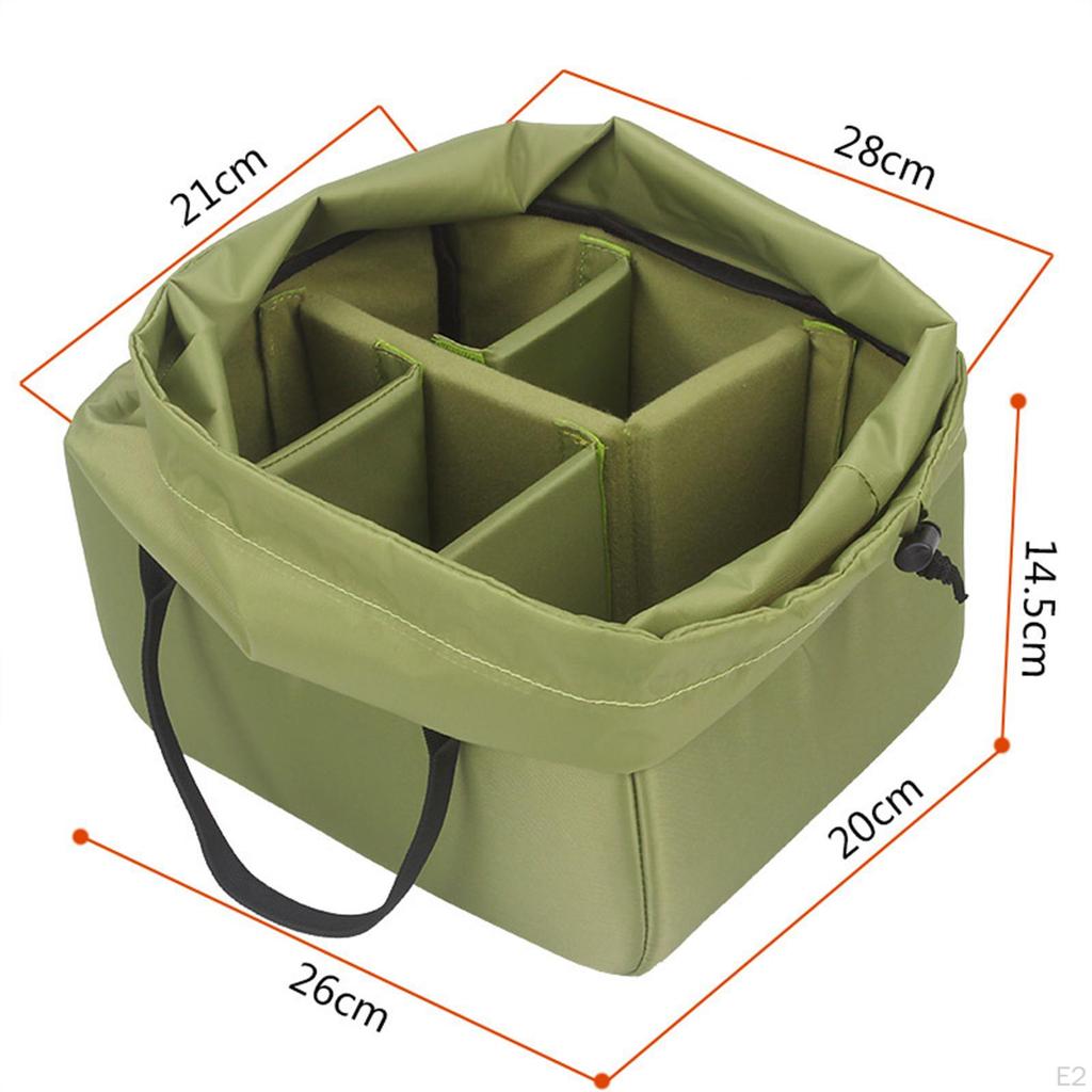 Camera Insert Bag Large Nylon Breathable Hiking with Compartment Convenient Lens