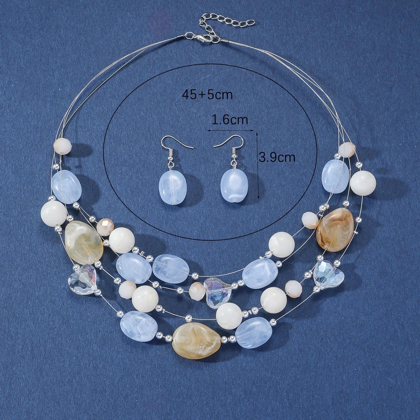 

Женские свадебные хрустальные ожерелья серьги бусины комплект ювелирных изделий