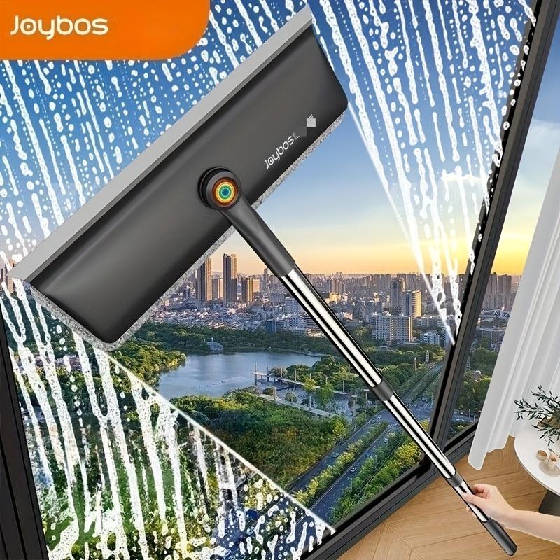 Joybos Window wiper 360Rotating brush head wiper Dual-purpose glass scraper High-altitude window cleaning tool Window scraper with telescopic