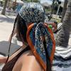 Šilkinė skara, atlasinė kvadratinė skara moterims, gėlėta kaklaskarėle, moteriška nauja galvos juosta, plaukų juosta Spausdinti Foulard Hijab Apvyniojimai Bandana