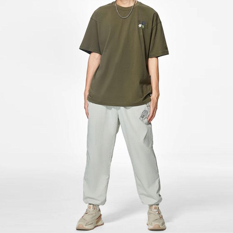 Li Ning Sports Lifestyle Series Solid Color Printed Loose Fit Jogger Pants Men Bottoms Water-Gray AYKS591-1