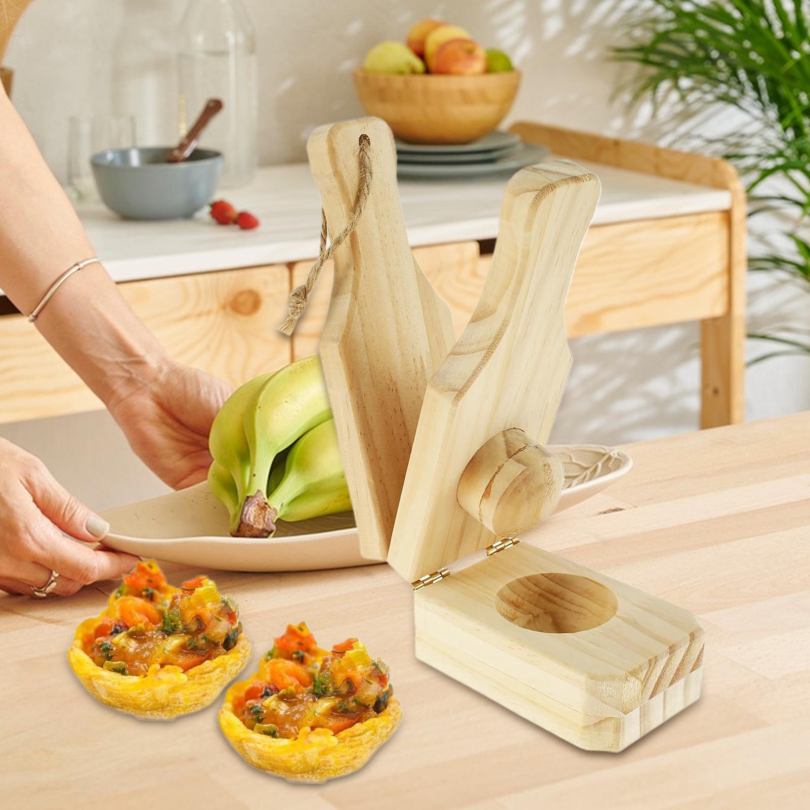 Plantain Press Wooden Plantain Cup Maker Banana Chips Cups Maker for Home Camping Party Buffet Cooking Grill Fried Plantain China Mainland