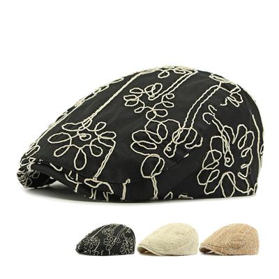 Flower Beret Women's British Vintage Peaked Cap Progressive Cap