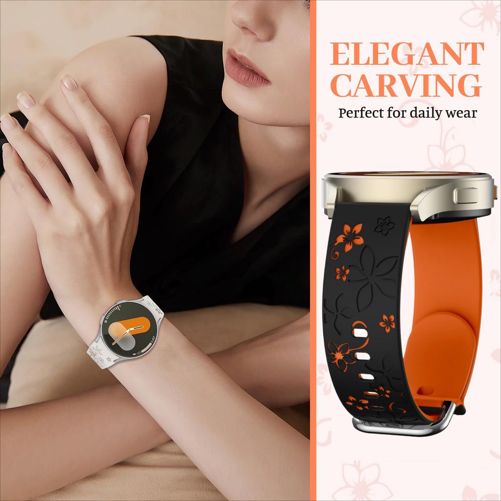 18mm 20mm 22mm Universele Band Voor Samsung Galaxy 7 6 5 4 FE 40mm 44mm Band Gravering Print Siliconen Polsband voor Huawei GT6 GT5 GT4 41mm 46mm Band
