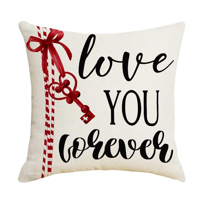 

Новая наволочка с принтом ко Дню святого Валентина, льняная, скандинавская, для дома, гостиной, дивана, чехол для подушки 45 * 45Cm