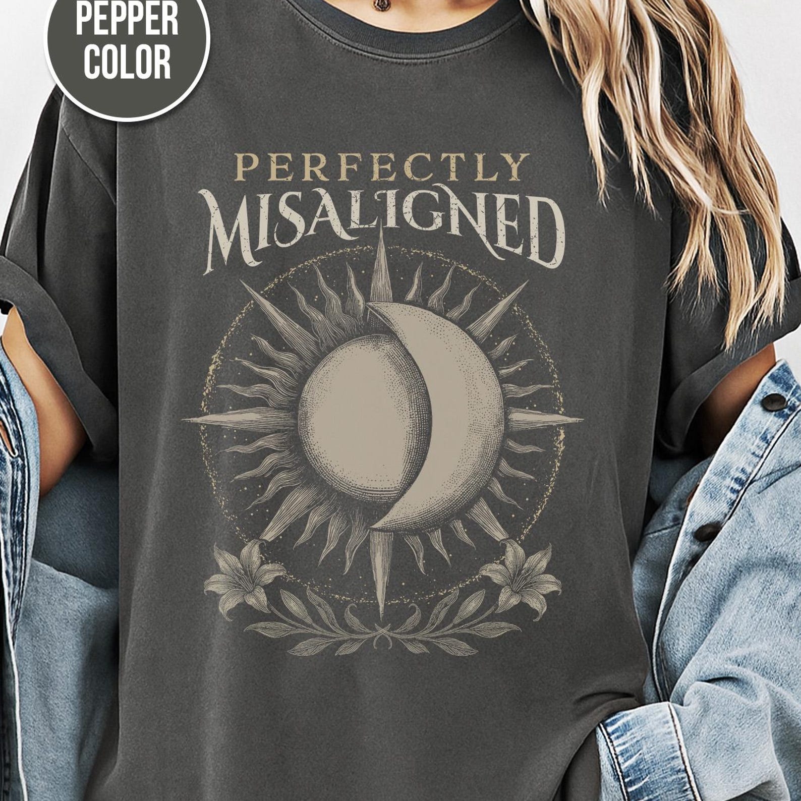 Sun and Moon, Dark Academia, Gothic Shirts, Vintage Gothic, Dark Romance, Unisex Tee, Comfort Colors Tee, Gift, Mystical 2XL