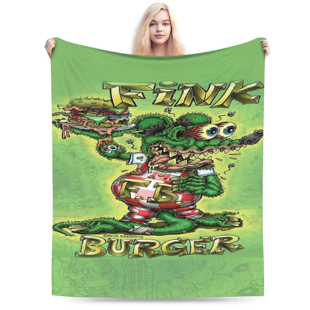 Comfort Rat Fink Blanket Merch Bed Decorative Throw Blanket Soft Fleece for Bedroom