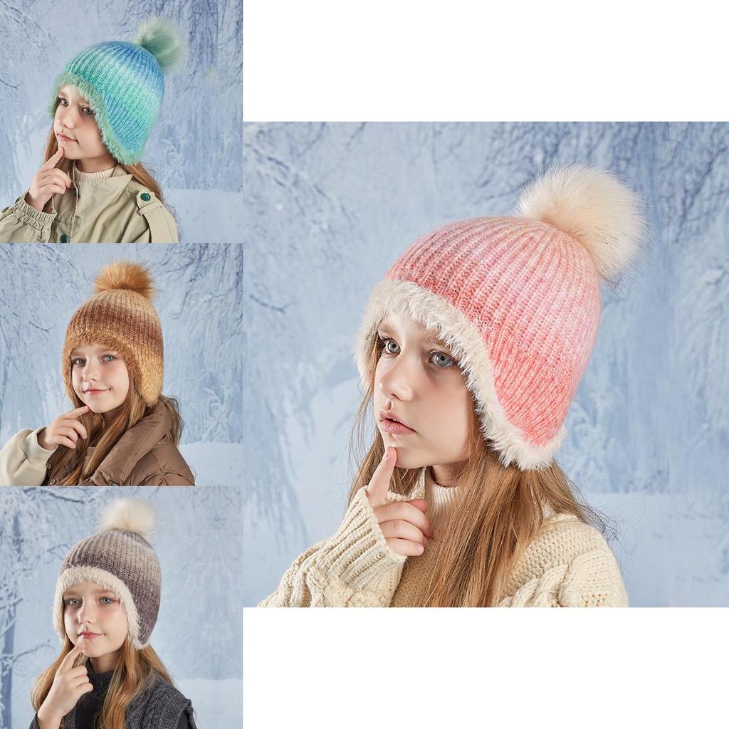 Children Knit Hat With Earmuff Protection For Winter Outdoor Warmth And Style