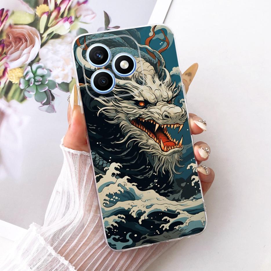For Honor X8d 4G Case Cute Love Heart Painted Cover Soft Silicone Slim Phone Case For Honor X8d X 8d HonorX8d 4G Back Cover Bags