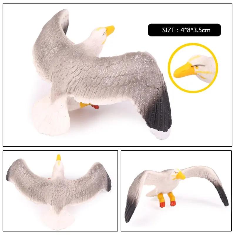 Oenux Garden Bird Figurines Snowy Owl Toucan Bucerotidae Animals Model PVC Action Figures Collection Toys For Kids Birthday Gift