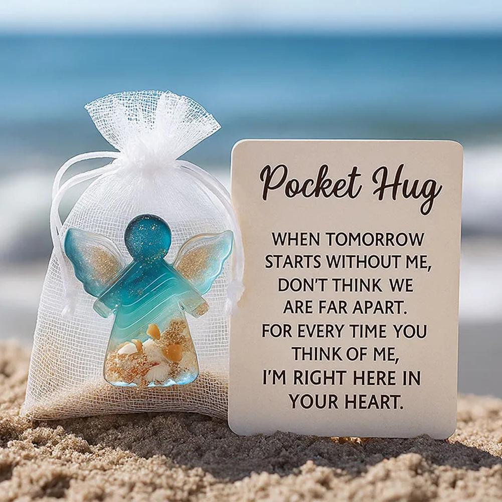 1-3Pcs Mini Resin Angel Pocket Hug with Encouragement Card Cute Birthday Gift Sentimental Present for Friends And Family