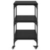 Kitchen Trolley Black Oak Effect 60 X 41 X 76 Cm