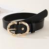 Casual Double D Buckle Waistband Simple Waist Strap Women Fashion Leather Belt  Waist Decoration