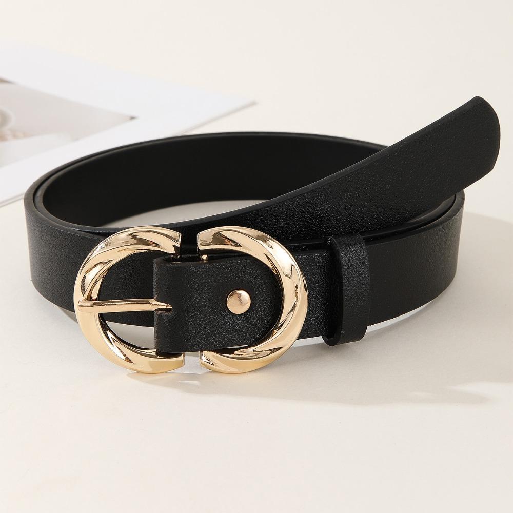 Casual Double D Buckle Waistband Simple Waist Strap Women Fashion Leather Belt  Waist Decoration