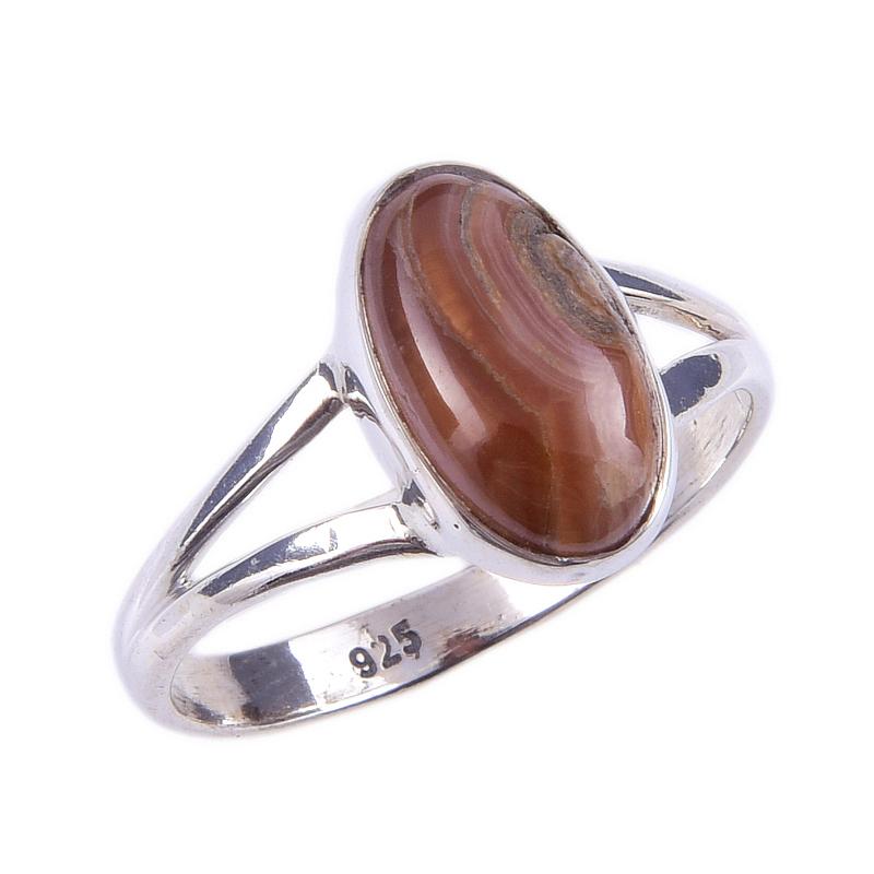 Pierre Gemme Rhodochrosite Miel Naturel Fait Main Argent Massif 925 Bague Taille 8 S1y21