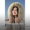 Elegant Women's Detachable Fox Fur Collar Long Down Jacket