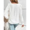 Women's Shirt Spring and Summer 2026 Round Neck Lace Casual Loose Women's Blouses Puff Sleeve Tops Vintage Elegant Solid Color Office Ladies Shirts