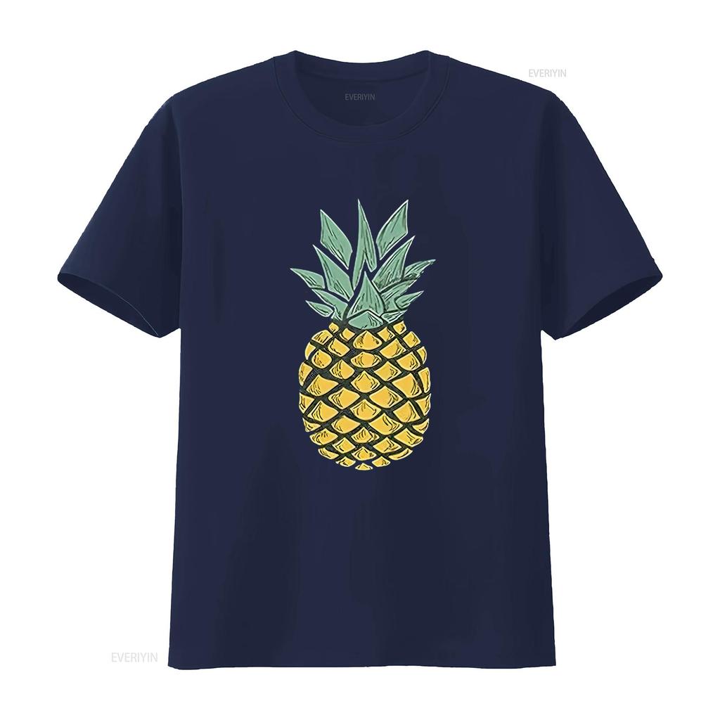 Womens Pineapple T Shirt Cute S Summer Vacation  Cotton Aloha Black Vintage Washed Fashion Versatile Stretched Stylish Homme