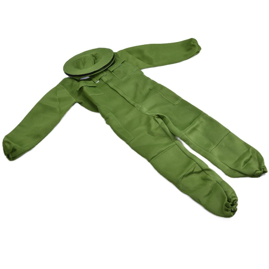 Bee Protective Clothing Breathable Mesh with Detachable Round Veil Hat for Beekeeper