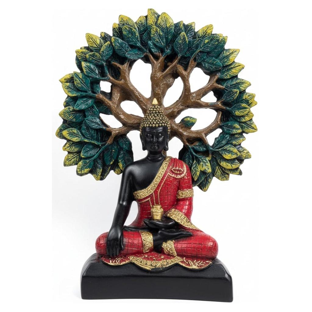 Lord Buddha Idol for Home Decor Living Room | Gautam Buddha Statue Under the Bodhi-Tree | Showpiece Gift for Housewarming Birthday