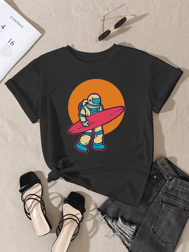 Women Fashion Print T-Shirt Girl Y2K Short Sleeve Tees Tops Kawaii 90S Sweetshirts Female Harajuku Graphic O-Neck T-Shirt