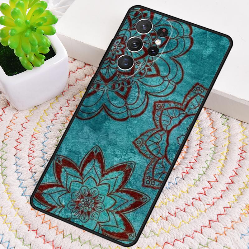 Indian Pattern Mandala Silicone Phone Case For Samsung Galaxy note 10 pro S26 S25 S24 S23 S22 S21 Plus S25Ultra Capa Cover