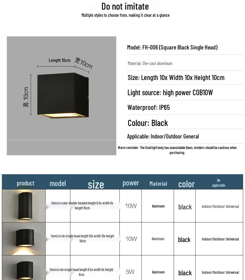 Universelle Wasserdichte Wandfluterleuchte für Balkon, Innenhof oder Terrasse - Außenbeleuchtung Up and Down