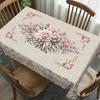 Eine vintage Tischdecke mit Rosenmuster, mit frühlingshaftem Blumendesign, ideal für die Dekoration im Frühling und Sommerzyc