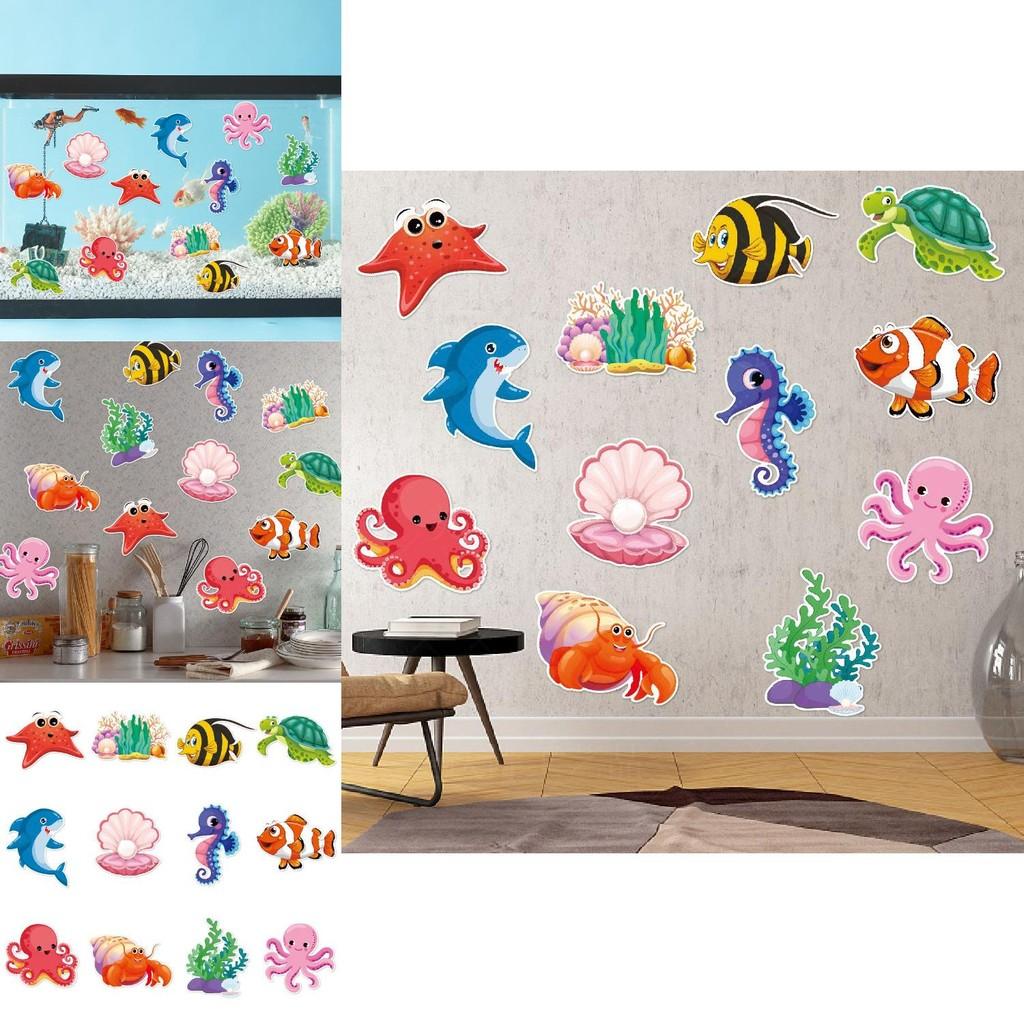 Undersea Birthday Wall Decals For Children With Starfish Turtles Sharks Design And Photo Prop Use