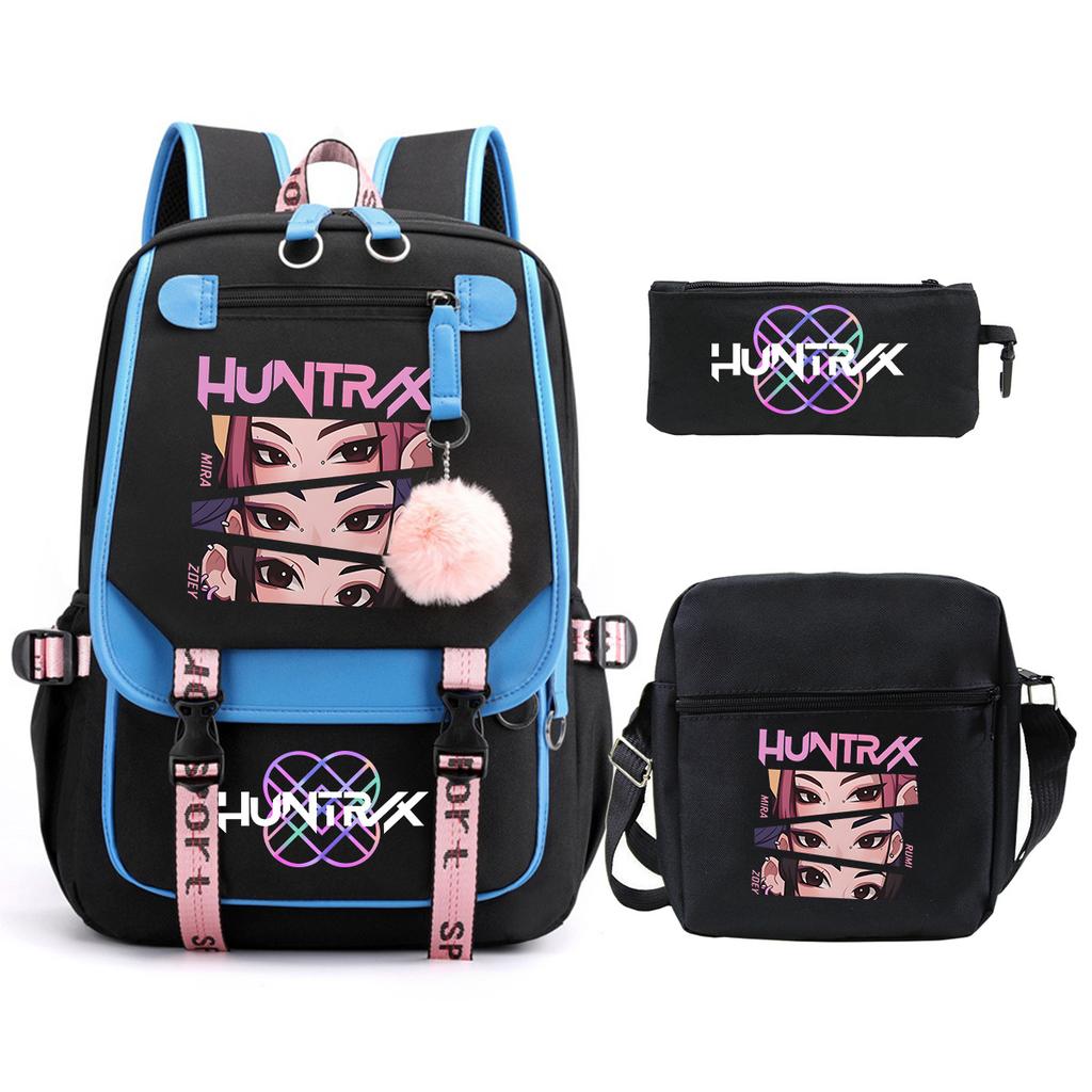 KPop Demon Hunters Korean version of student school bag children's backpack pencil bag set