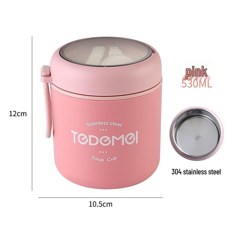 Antibacterial Plastic Soup Cup & Porridge Pot: Mini Lunch Box with Microwave Heating & Portable Breakfast Cup for Office Workers.