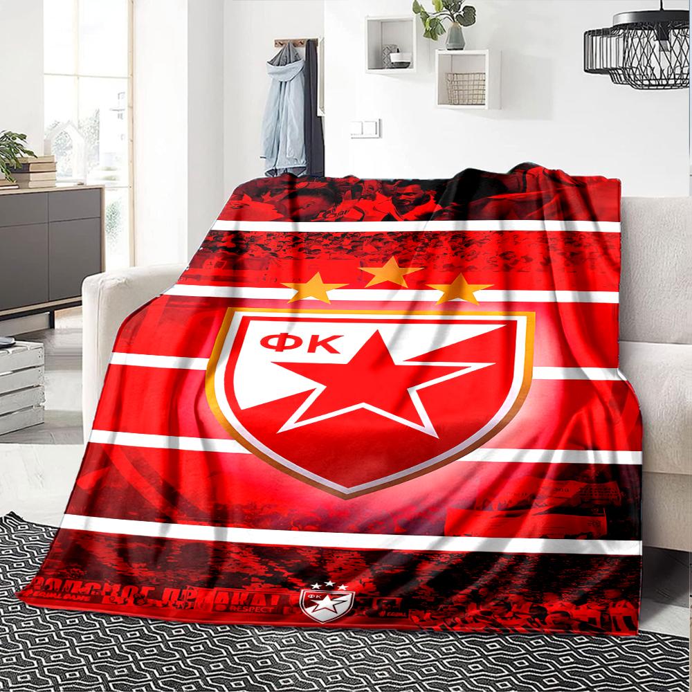 1pc Blanket - Red Star logo Print Design,Lightweight Blanket for Sofa,Bed- Soft &Warm,Gift for All Seasons