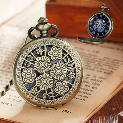 Engraved Bronze Mechanical Pocket Watch Men's and Women's Gifts Gifts Hanging Watch Pocket Watch