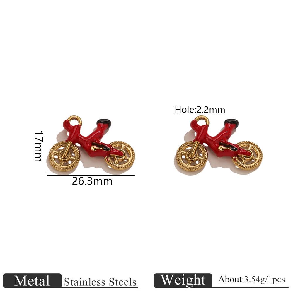 Yori 2Pcs Stainless Steel 18K Gold Plated Bicycle for DIY Accessories Making Supplies Necklace Bracelet Pendant