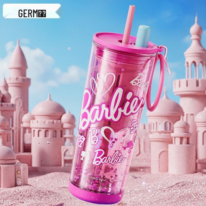 Germ Barbie Collection 500ml Dual-Drink Straw Water Bottle