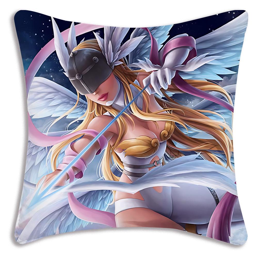 Anime For D-Digimons Pillow Covers Cartoon Sofa Decorative Home Double-sided Printing Short Plush Cute Cushion Cover