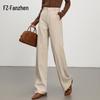 Van Zhen Women's Loose Wide-Leg Tencel Wool Suit Pants
