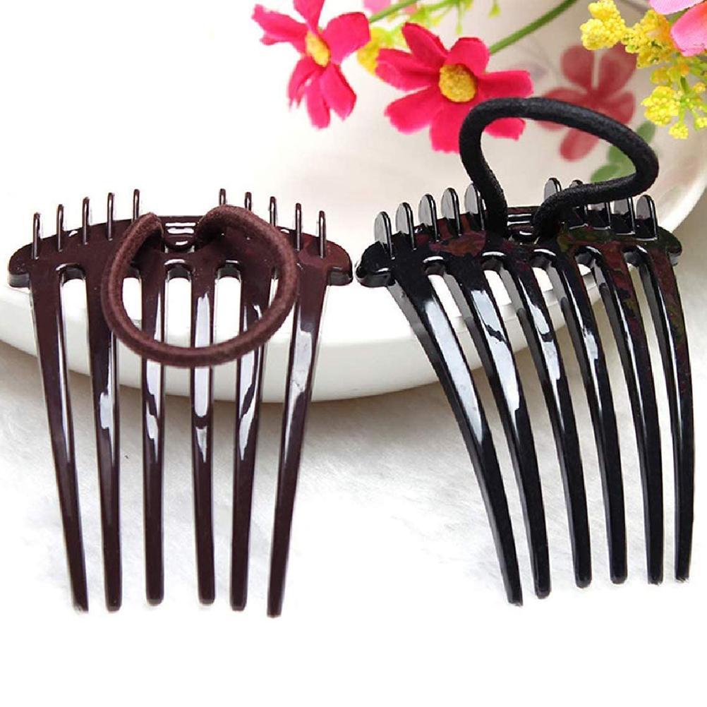 2 stk Dame Sidekam for Fint Hår Kaffe Svart Flerbruks Lett Hårsidekam