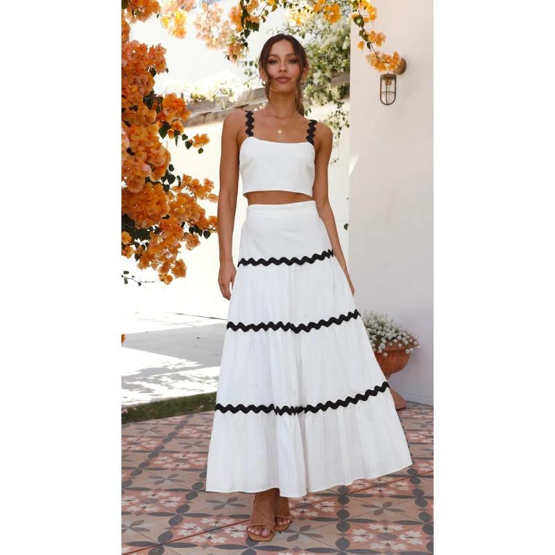 Women's Summer Simple Sexy Ripple Blazer Oversized Set Skirt