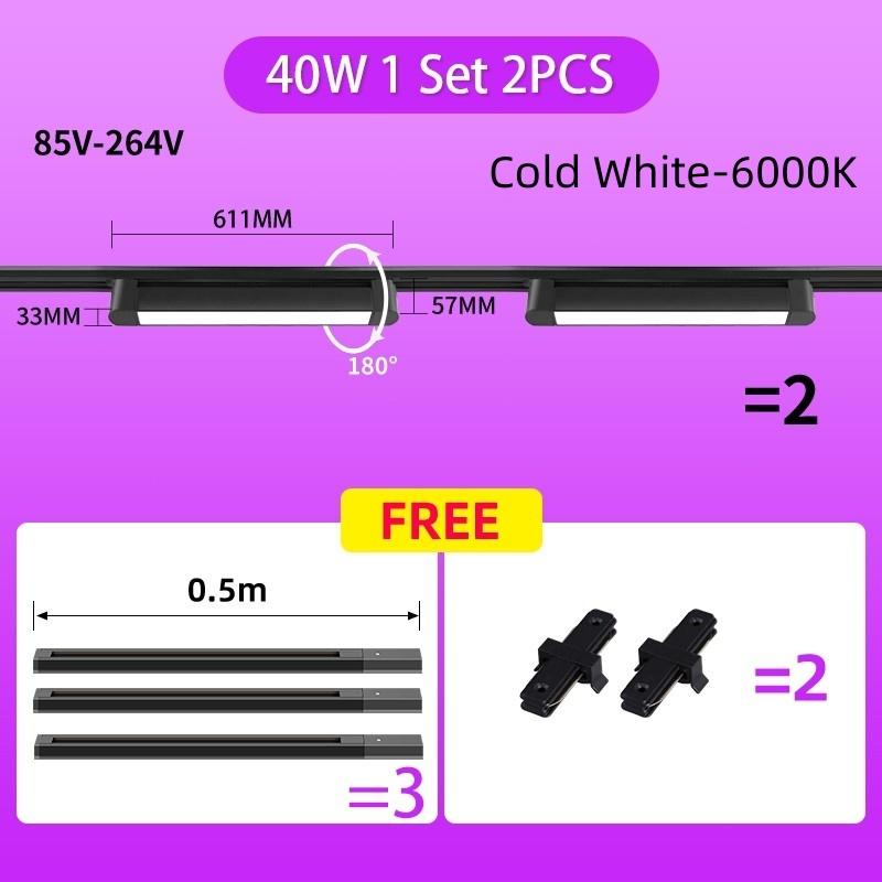 COB Rail Spotlight Living Room Bedroom Decor Lighting Fixture LED Track Light Aluminum Linear Track Ceiling Lamp