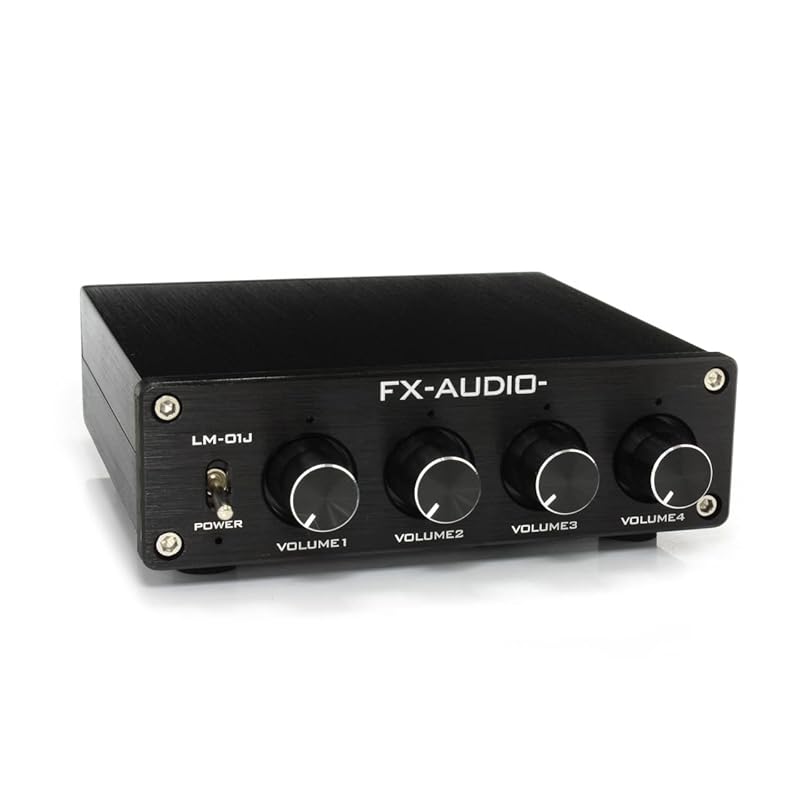 

FX-AUDIO- LM-01J [black] 4ch stereo mixer & preamplifier Combines 4 RCA inputs into 1 output