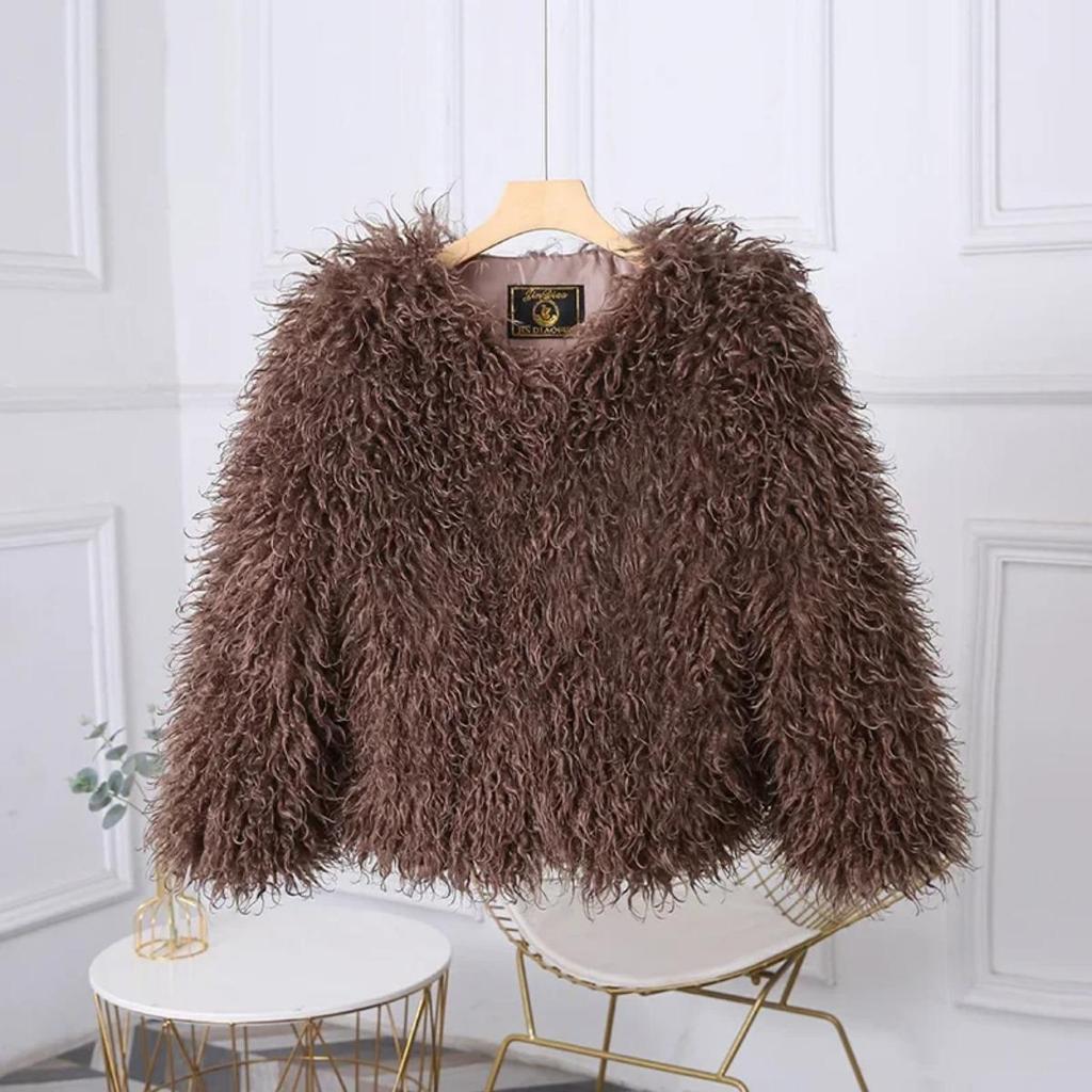 VAYLA Fashion Luxury Cropped Faux Fur Coat Women's Winter Ins Hot Fluffy Short Faux Fur Jacket Street Style Warm Outwear